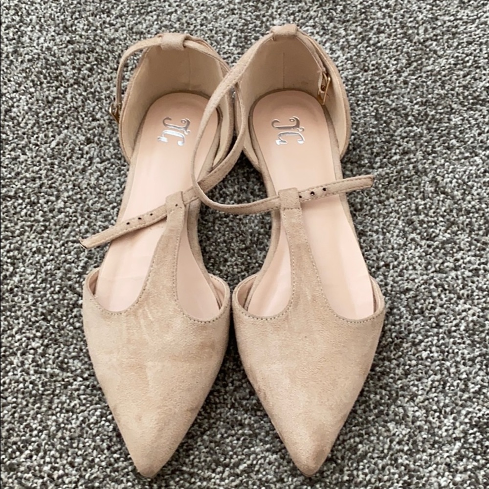 Tan flats - 7 (worn once)